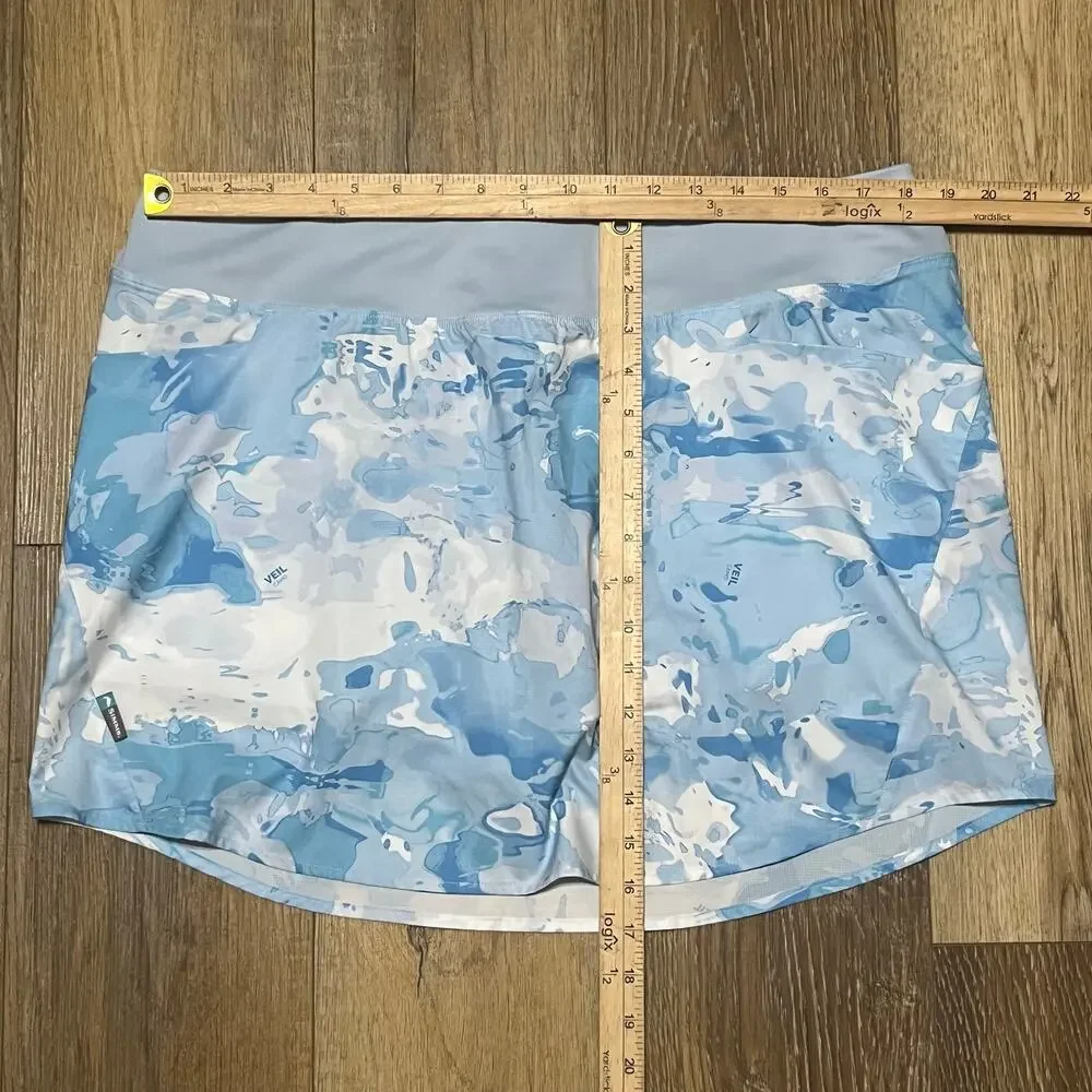 Simms Fishing Guide Skort/Skirt XL Pull On Lined Stretch Gorpcore Veil Camo Blue